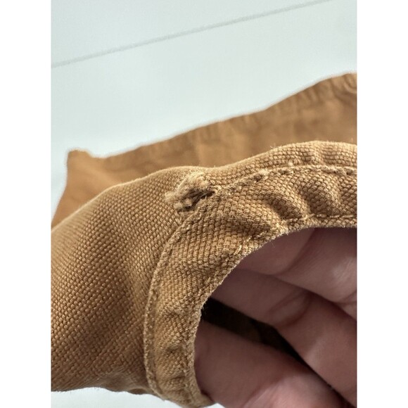 Vintage Oshkosh B'Gosh Dark Khaki Unisex Canvas Vest Cotton 24 months Hole - Picture 6 of 9